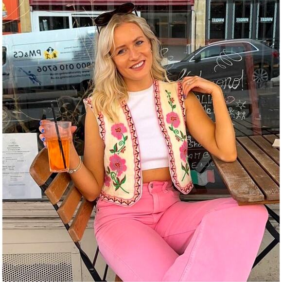 ZARA BLOGGER FAVE!!! Embroidered Waistcoat NWT